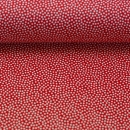 Baumwollstoff - Dotty - rot - weiß