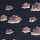 Viskose - Webware - Glowing Clouds - by Käselotti - dunkelblau - rosa