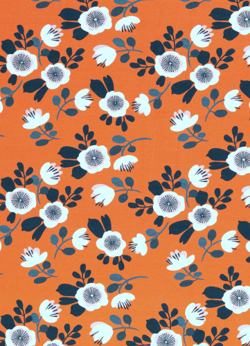 Jersey - Flowers - orange