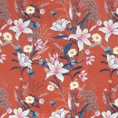 Softshell - Fiete - Blumen - rost rot