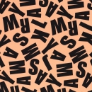 Viskose - Webware - Pauline - Buchstaben - apricot