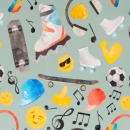 Sommersweat - Tomke - Kopphörer - Skateboard - Smileys - mint