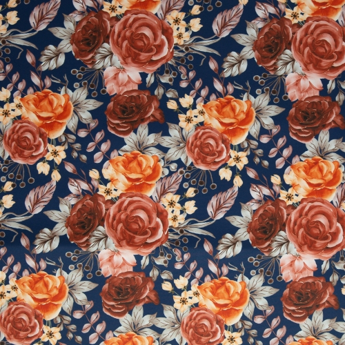 Softshell - Blumen - bunt - blau