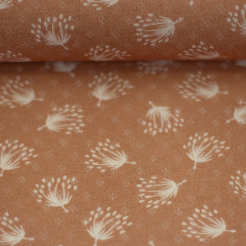 Lochstrickjersey - Alva - Pusteblumen - apricot