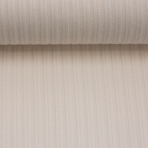 Strickjersey - Uni - natur - gerippt - Florenz