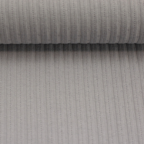 Strickjersey - Uni - hellgrau - gerippt - Florenz