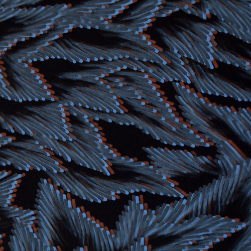 Viskose - Webware - Falls Leaves - by Thorsten Berger - blau