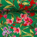 Viskose - Webware - Malis - grün - Blumen