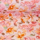 Jersey - Blumen auf zartrosa