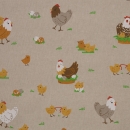 Canvas - Balingen - Hühner - Küken - Leinenoptik