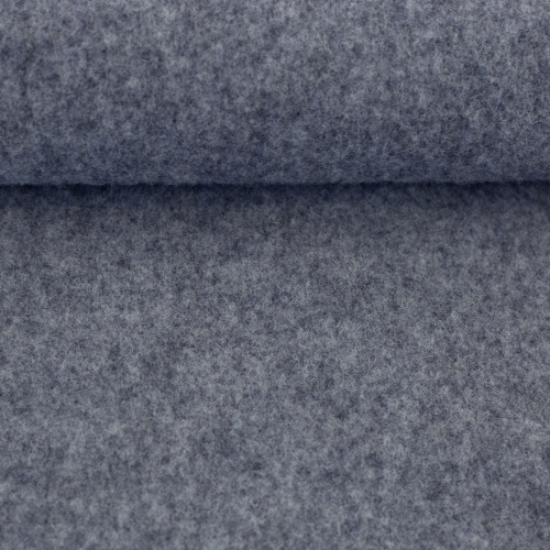 Wollfleece - uni - grau melliert