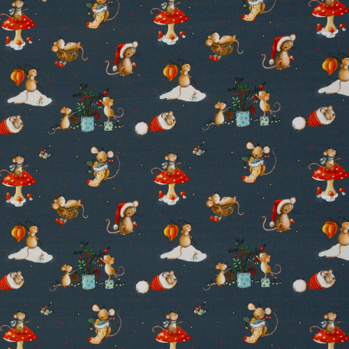Jersey - Mäuse Weihnacht - dunkelblau