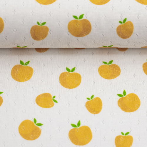 Lochstrickjersey - Alva - Zitronen