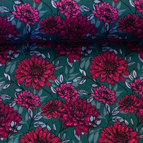 Sommersweat - Kairo - Blumen - petrol