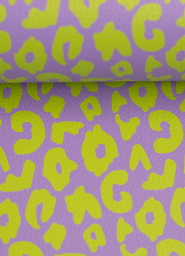 Kunstleder - Happy Leo - Cherry Picking - flieder - kiwi
