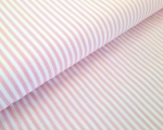 Baumwolle - Streifen - 3 mm - rosa - weiß - melliert - Caravelle
