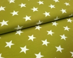 Jersey - Sterne - 5 cm - khaki