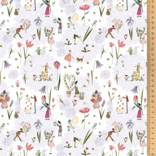 Baumwollstoff - Acufactum - Gartenküsse - 40 x 75 cm