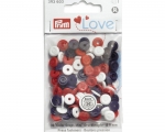 Druckknopf - Color Snaps - Mini Annähoptik - Prym Love - blau weiss rot