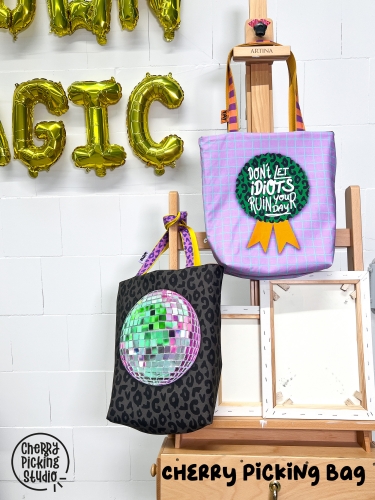 Cherry Picking Bags - Panel für 2 Taschenbeutel mit coolem Muster - Disko