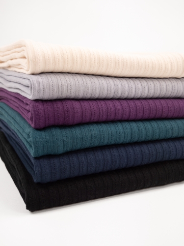 Strickjersey - Uni - natur - schwarz - Florenz