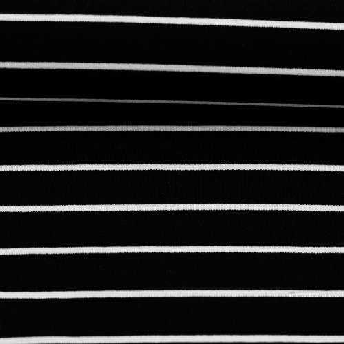Jersey - Isa  - Streifen - schwarz - weiss
