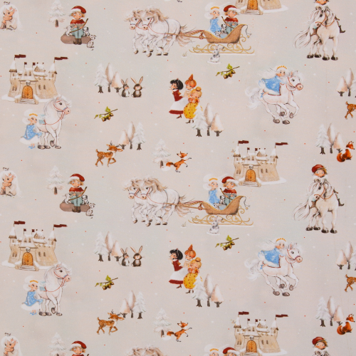 Baumwollstoff - Fairytale - magische Mitternacht - natur