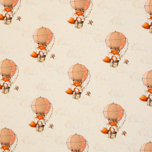 French Terry - little Fox & Friends - ballon - natur