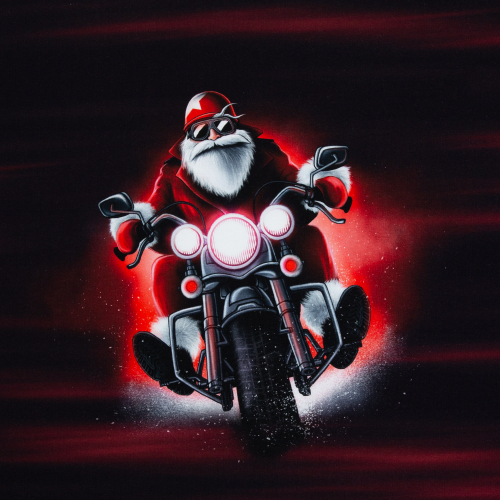 Panel - Sweat - Winter Moods - by Thorsten Berger - Weihnachtsmann Motorad