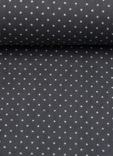 Baumwollstoff - Minipunkte - Hilde - dunkelgrau
