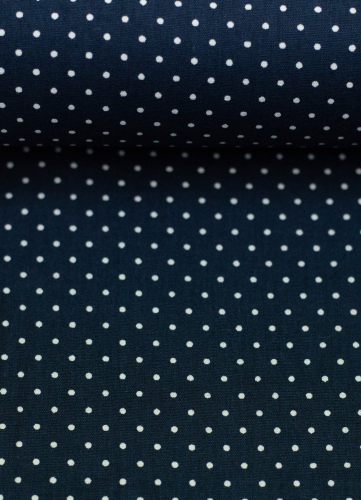 Baumwollstoff - Minipunkte - Hilde - dunkelblau