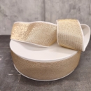 Gummiband - Gürtelgummi - Bündchen - 40 mm - glänzend - weiss - gold