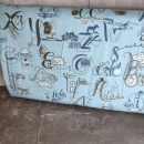 Lillestoff Bio Jersey - Happy ABC - blau