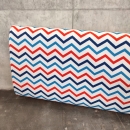 Dekostoff - Leinenoptik - Chevron - weiß