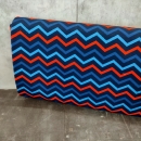 Dekostoff - Leinenoptik - Chevron - dunkelblau