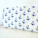 Musselin - Thea - Anker - blau - weiss