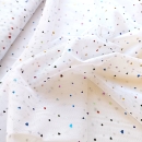 Tüll - Hearts - Glitzer - weiss - bunt