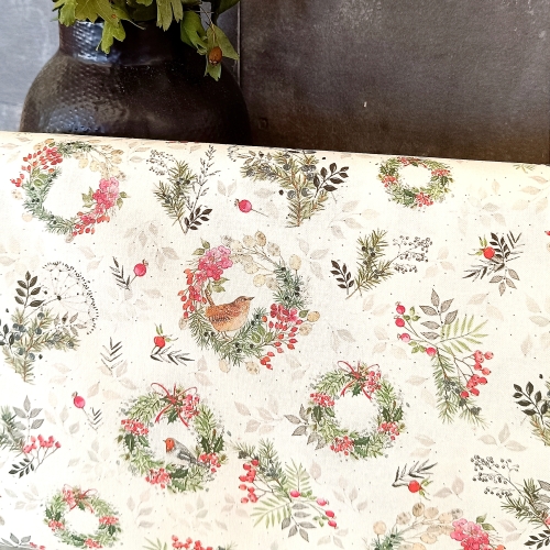 Baumwollstoff - Acufactum - Beerenkränze - 40 x 75 cm