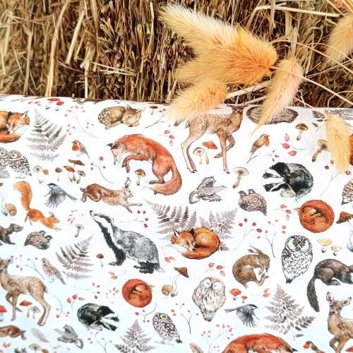 Baumwollstoff - Acufactum - Wildtiere - 40 x 75 cm