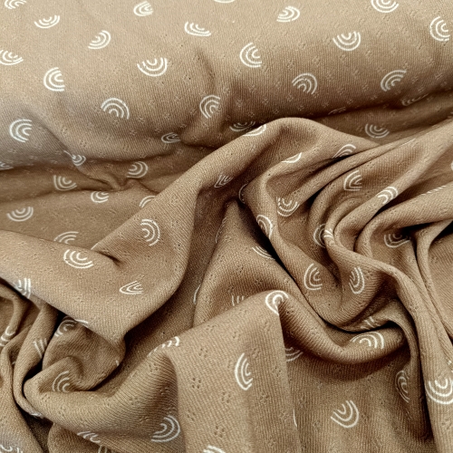 Lochstrickjersey - Alva - Regenbogen - schlamm