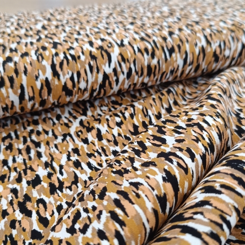 Viskose - Webware - Abstrakt - Leo - schwarz - ocker