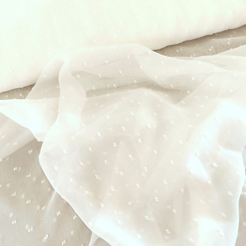 Chiffon - Bobbles - weiss