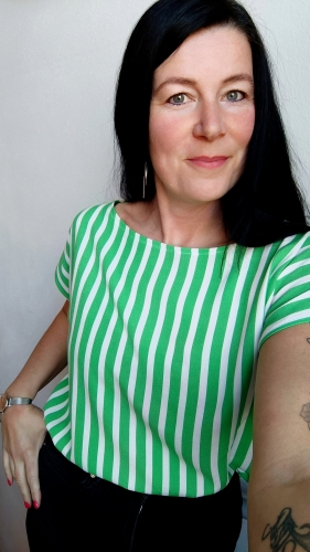 Viskose - Webware - Streifen - grün - weiss