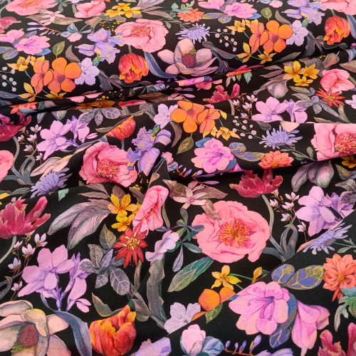 Jersey - bunte Blumen - lila