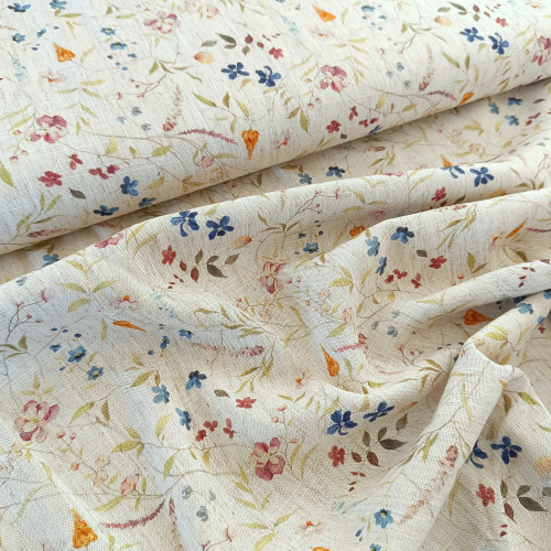 Viskose - Leinen - kleine Blüten