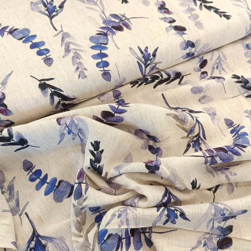 Viskose - Leinen - Eucalyptus - natur - blau - lila