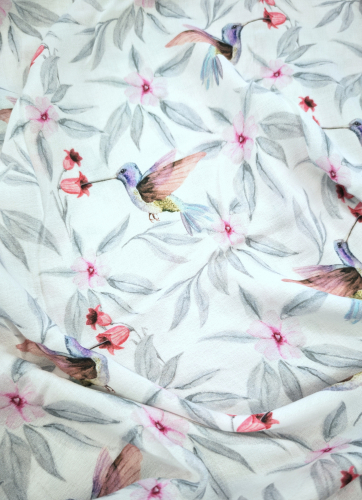 Viskose- Webware - Kolibris - by Christiane Zielinski