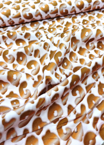 Viskose- Webware - Happy Leo - natur - goldgelb  - Cherry Picking