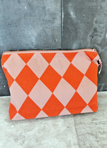 Organizer - Projekttasche - Rauten - orange - altrosa