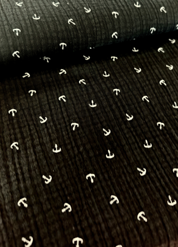 Musselin - Thea - Anker - schwarz - weiss